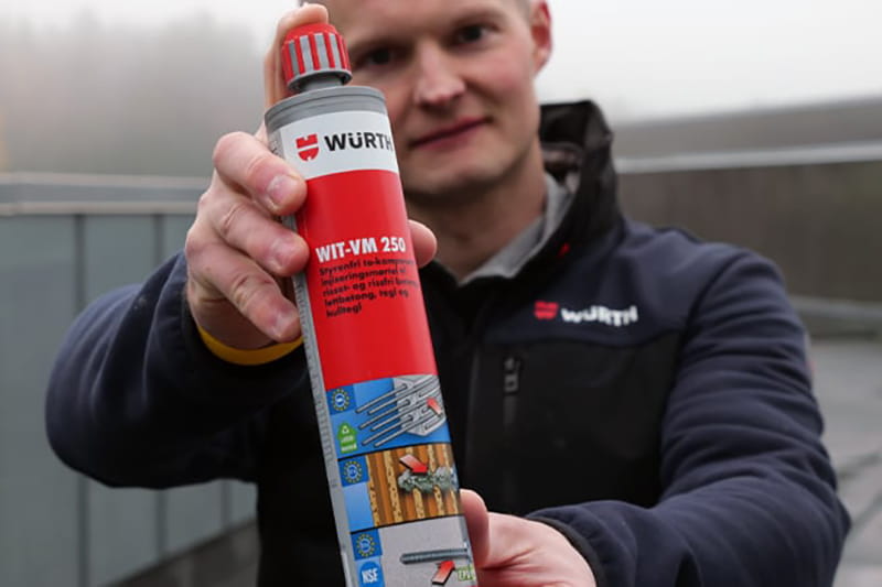 <p>Med kjemiske betongankere fra Würth får du fleksibilitet til tyngre forankring i flere underlag, og svært høy innfestingskapasitet</p>
